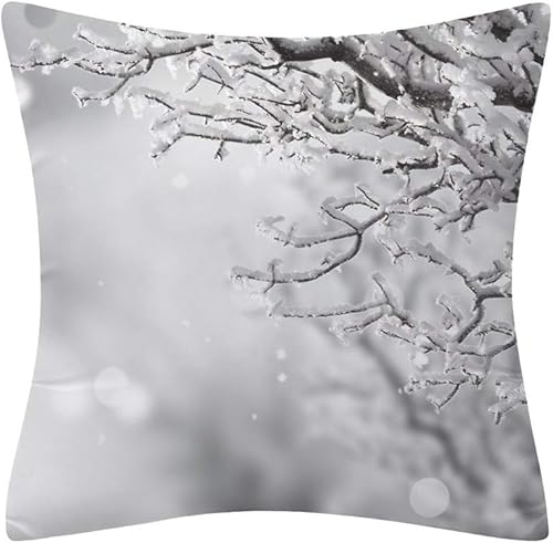 Muised Fundas de cojín de Navidad de invierno, fundas de cojín para sofá, asiento de automóvil, casa rural de 18 x 18 pulgadas, almohadas de cama de