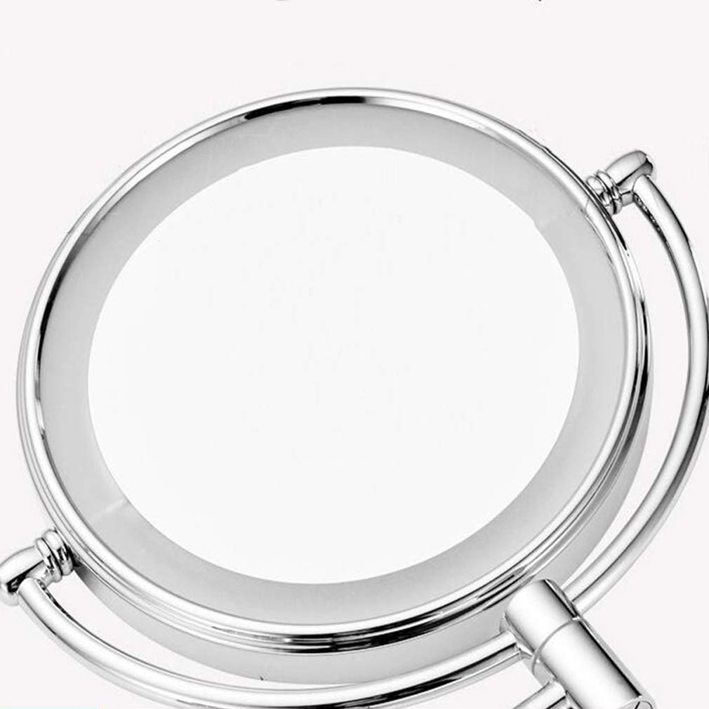 Espejo de tocador de maquillaje con luces, espejo de belleza montado en la pared de dos caras, espejo de baño con aumento 3X, espejo cosmético extensible, conexión cableada, oro rosa (dorado)