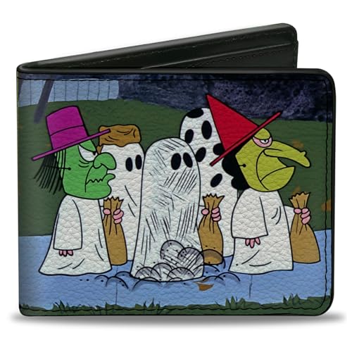 Buckle-Down Peanuts Wallet, Bifold, Peanuts Gang Halloween Trick or Treat Group Pose, Vegan Leather