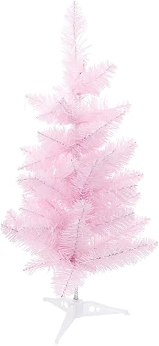 Mini árbol de Navidad artificial rosa, pino artificial de escritorio, adorno de árbol de Navidad para fiesta de Navidad, suministros para decoración