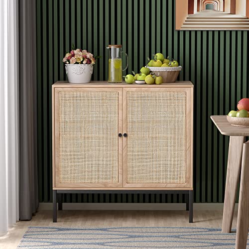 Yechen Sideboard Storage with Handmade Natural Rattan Doors
