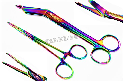 NEW PREMIUM Multi Titanium Rainbow Color Lister Bandage Scissors 5.5