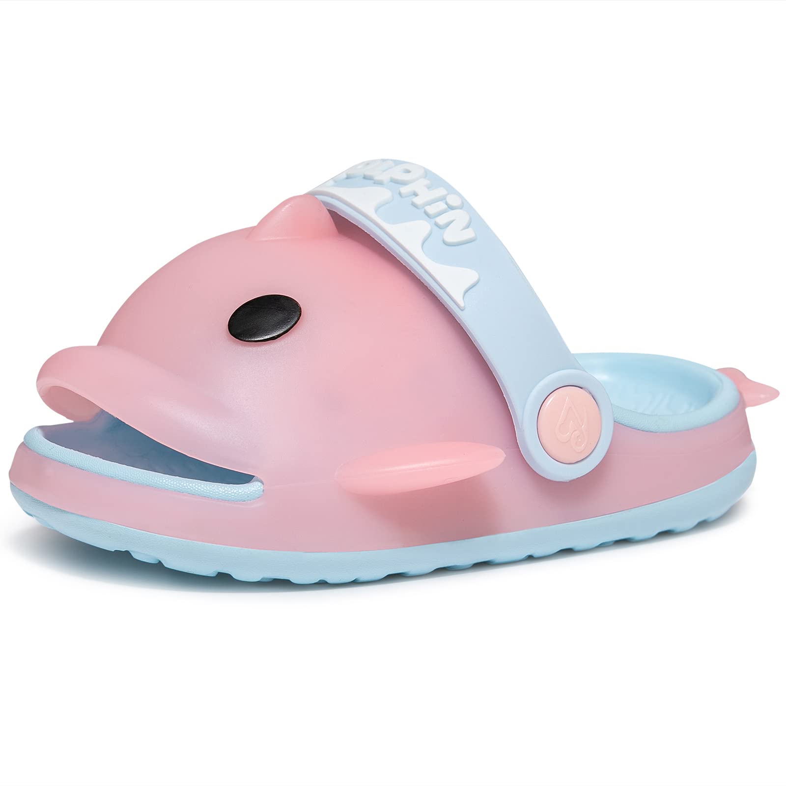 Kids Girls Boys Cute Dophin Slides Sandals With Flash Light Up