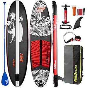 A&BBOARD Tabla de Paddle Surf Inflable, 10’6»x32»x6» Pink Paddle Board Standing Boat para Jóvenes y Adultos, Bomba de Mano para Todos los Niveles de Habilidad