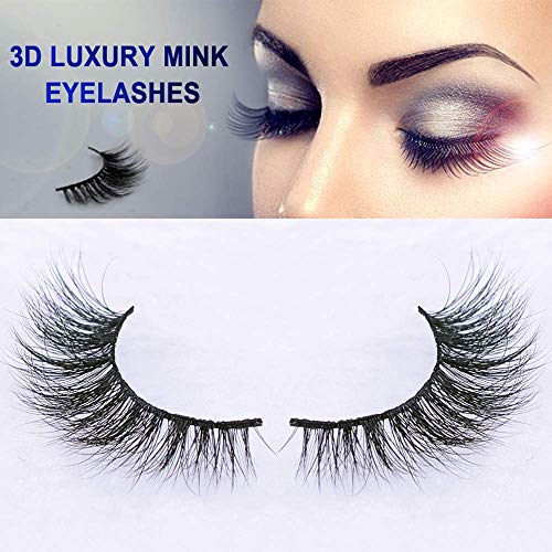 3D Mink False Eyelashes Mink Fur 100% Siberian Mink Fur Hand-made False Lashes Reusable Eyelashes Natural Look for Women’s Makeup 1 Pair Package