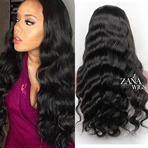 zanawigs Natural Body Wave Lace Front Perücke Wet Wellig Indisches Virgin Echthaar Perücken für Frauen Natürliche Farbe Cover