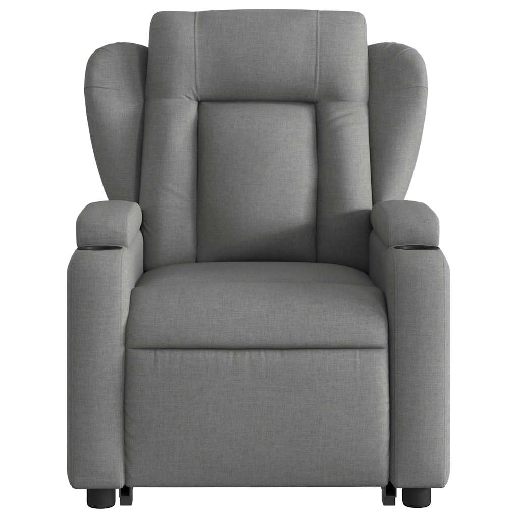 Silla de Masaje reclinable de pie de Tela Gris Oscuro Sillón Reclinable Elevador Eléctrico para Personas Mayores con Función Manual