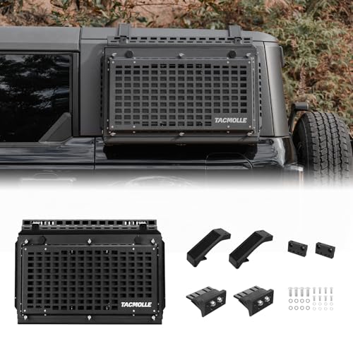 TACMOLLE Rear Side Window Storage Box, Tactical Modular Storage MOLLE Panel for Tools MOLLE Accessories, Rear Window Storage Panel Kit Storage Box with Lock Fits for Ford Bronco 2021-2024