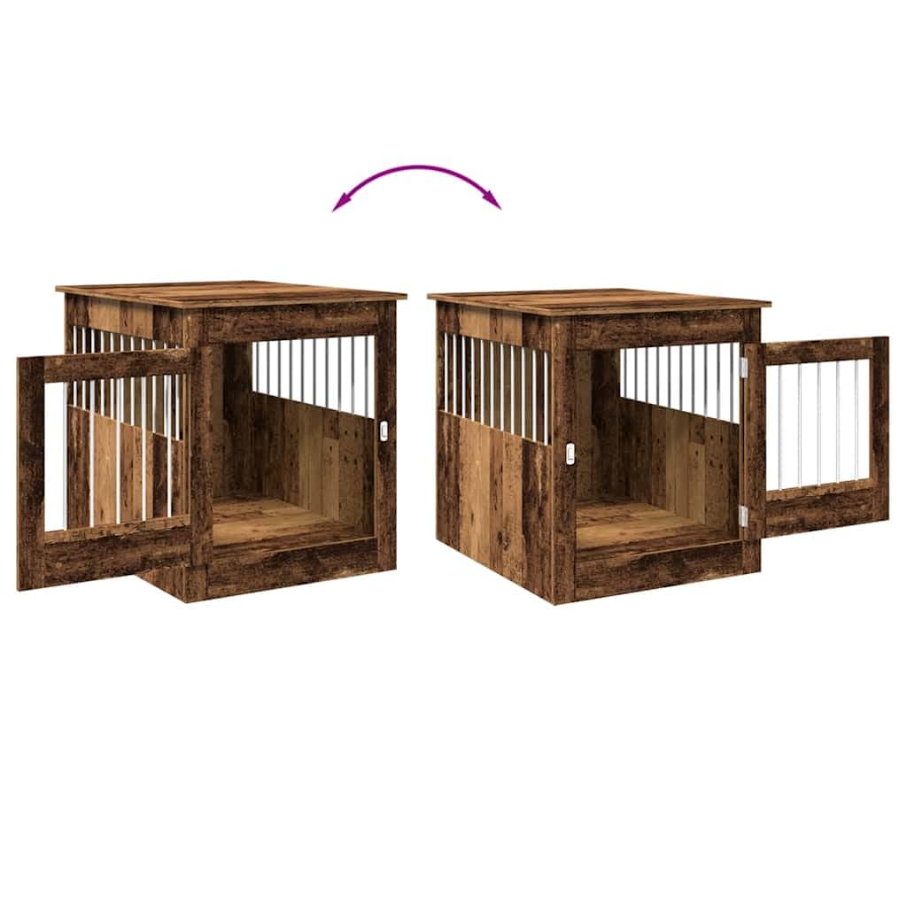 vidaXL Hundekäfig im Möbelstil Altholz-Optik 64,5x80x71 cm, Hundebox, Hundehaus, Hundehütte, Möbel-Stil, Möbel Look