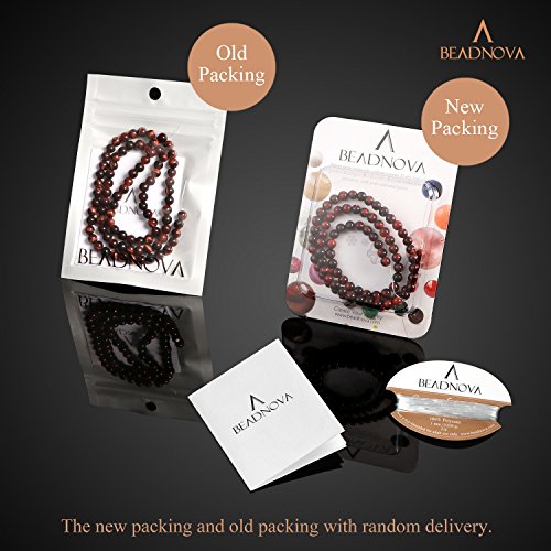 Image of BEADNOVA 4mm Red Tiger Eye Gemstone Round Loose Beads for Jewelry Making (90-92pcs)