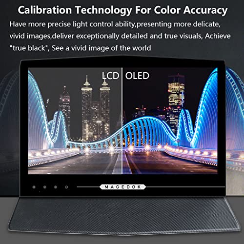 Image of OLED Portable Touchscreen Monitor, 13.3 inch 2K 1MS Portable Gaming Monitor 100% DCI-P3 Ultra-Thin Computer External Display, External Second Screen USB C /HDMI with Smart Cover