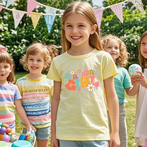 Image of Birthday Girl Tshirt Toddler Birthday Shirts Tees Little Kids Top Outfit Cotton Short Sleeve 2nd 3rd 4th 5th 6th 7th 8th