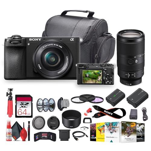 Image of Sony Alpha a6700 Mirrorless Camera, 26 MP Sensor, 4K Video, and Vlog Friendly Functions with 18-135mm Lens (ILCE-6700M /B) + 64GB Memory Card + Filter Kit + NP-FZ100 Compatible Battery + More (Renewed) | For Photography & Video | 4K Video | Vlog Friendly + Battery + 64GB Memory Card (ILCE-6700M /B) + More