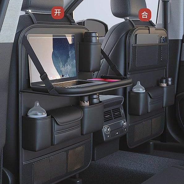 Organizer Sedile Posteriore Auto per Ford Mustang V 2011 2012 2013 2014(2. Generation), Auto Bambini Posteriore con Tavolo Pieghevole, Borsa per Tablet e Molte Tasche
