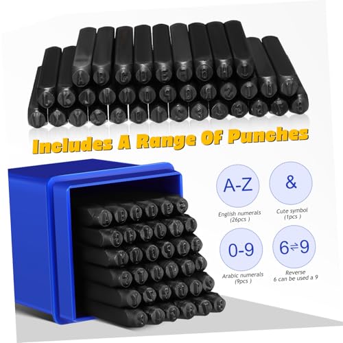 Marquage lisible via poinçons métalliques numérotés et kit estampage métal - 8