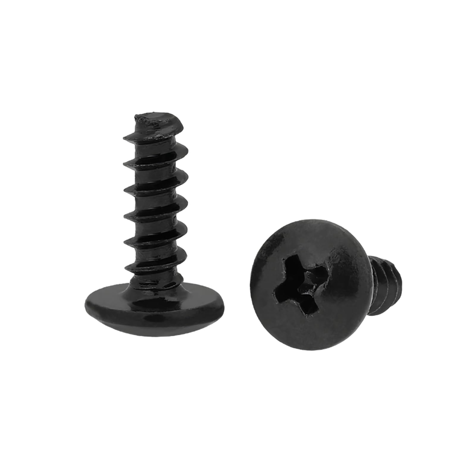 Tornillos autorroscantes 50 Tornillos autorroscantes de Cabeza de Hongo con Ranura en de Acero Inoxidable ennegrecido M3/M3.5/M4, M4 x 8 mm(M4x16mm)