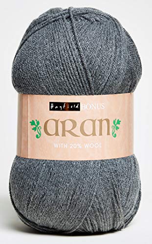 Sirdar Hayfield Bonus Aran with Wool, Forge (051), 400g, Grey