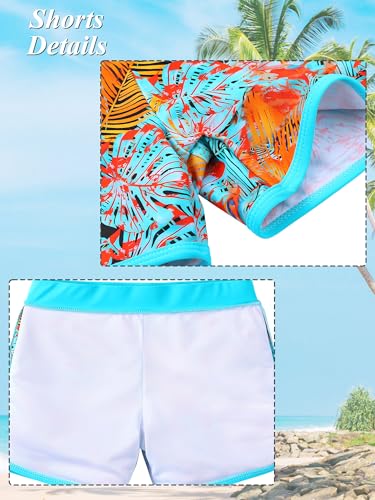 Image of BAOHULU Girls Rash Guard Swimsuit 2 Pieces Long Sleeve Bathing Suit UPF 50+ Quick Dry Beach Swimwear Size 3-14 Years