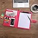 12.8 * 9.6 inch Portfolio Case Business Padfolio, Smart Phone is Usable in Document Organizer, Conference File Folder with A4/Letter Size Clipboard and Notepad - Hot Pink