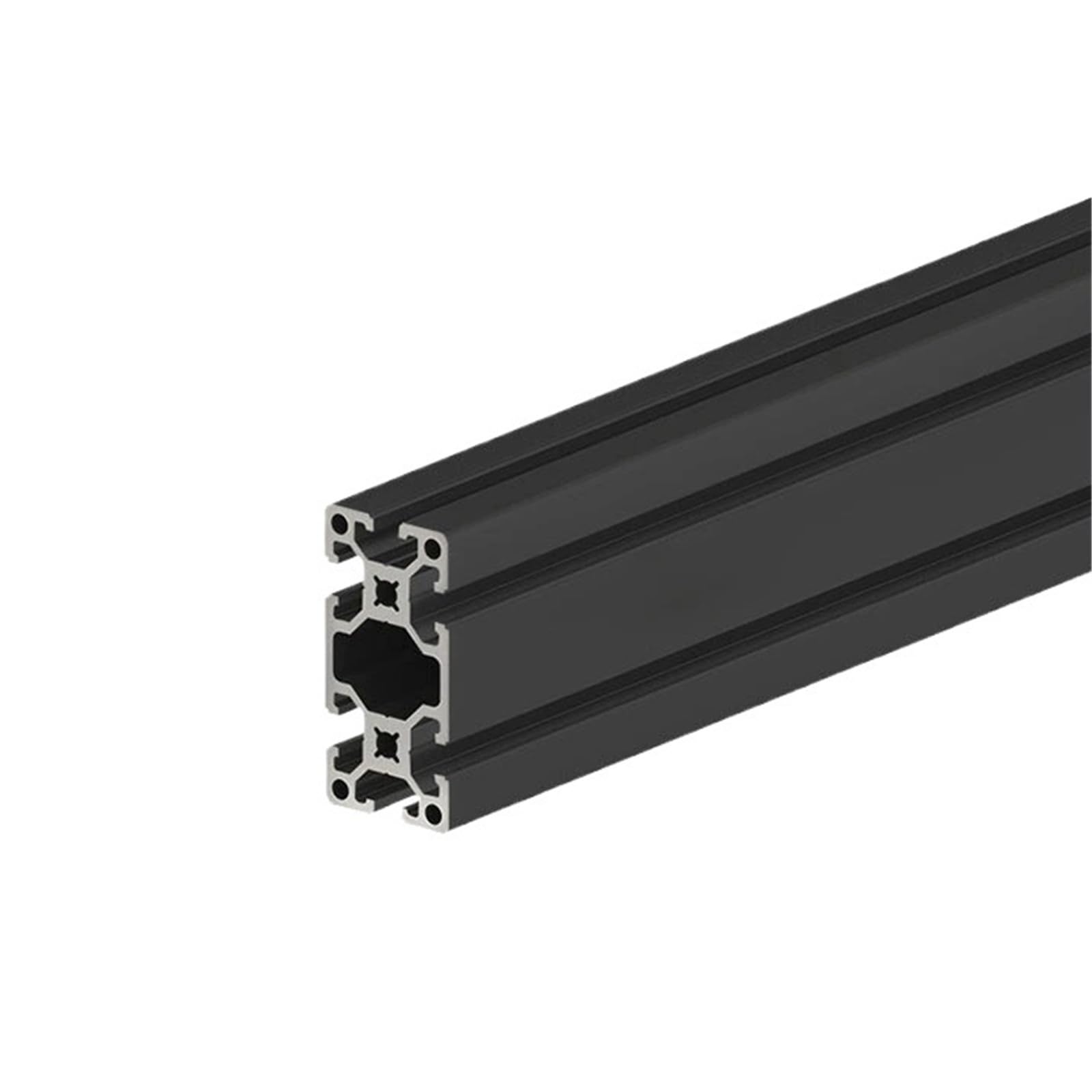 Perfil de aluminio 4080 de extrusión de 500 mm (19,69") de largo, estándar europeo, de 3 mm de espesor, resistente, for estructuras de cercas. Borde soporte(Negro)
