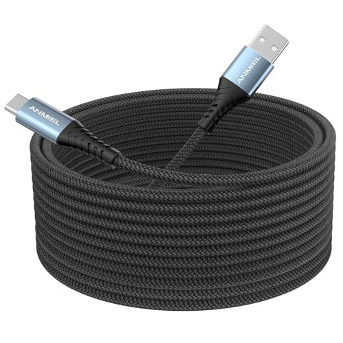 Extra langes USB C Ladekabel 5M 3.1A USB-C-zu-A-Schnellladekabel Typ C Kabel geflochten für PS5 Controller Samsung Galaxy S10 S9 S8 Plus Note10 9 8 LG V50 V40 G8 G7 Moto LG HUWEI Mi9/8 etc