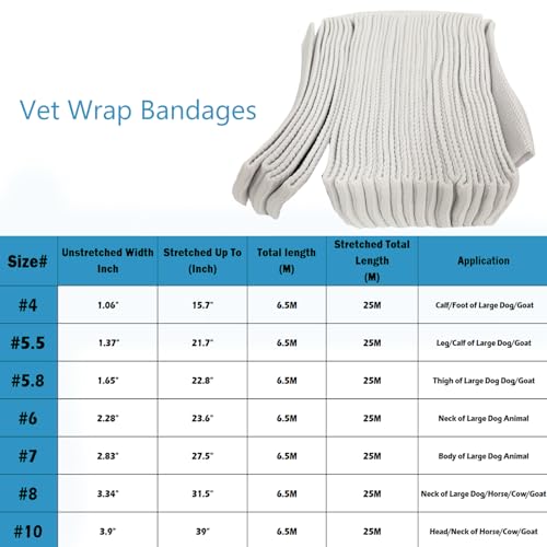 Vet Wrap Horse Bandages - Fixador de Rede Elástica Tubular Suporte para Pescoço de Animais de Cachor