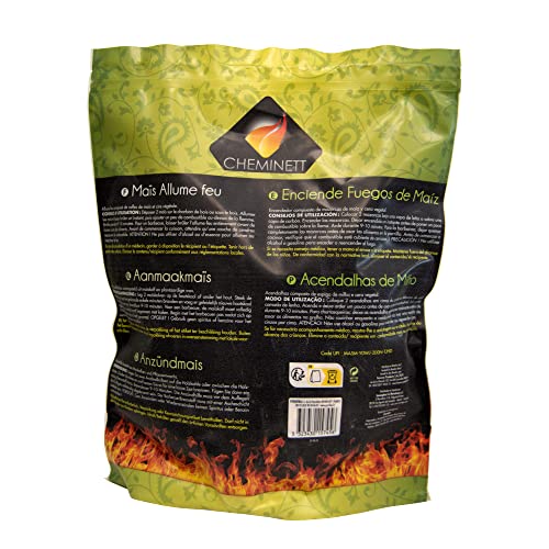 Cheminett 15745-6 Sack 1 Kilo Maiskolben für natürliche Zündung von Öfen Kamine und Grill