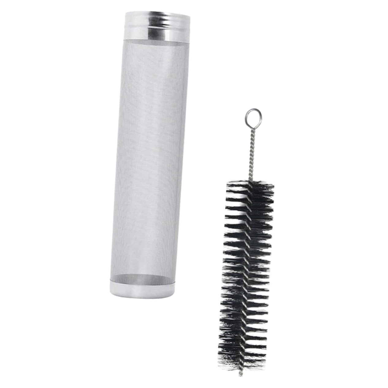 Alipis 1 Set Stainless Steel Beer Filter Cylinder Boil Screen Strainer for Home Brewing Filtering Tube and Reusable Filter Net for Wine Making