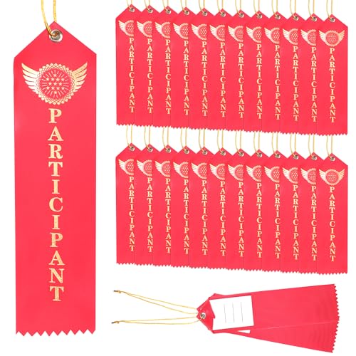 40 Pieces Participant Award Ribbon with Event Card,First Place Ribbons for Staff Coworker Sports Event, Dance Contests, Music Contests,Team Prizes, Car Racing Competition