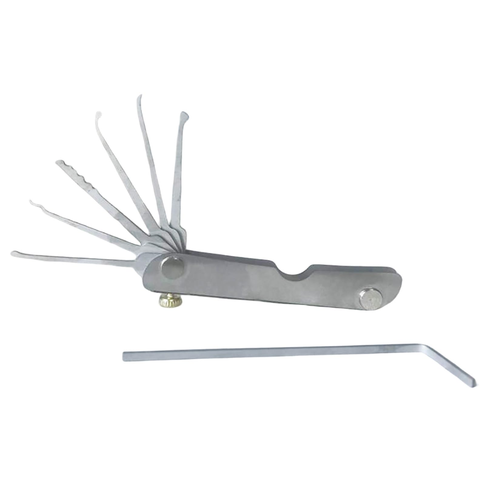 6 in 1 Set Comb Lock Picks Lock Pick Set Locksmith Portable Stainless Steel Kit Decompression Tool Pick Set Kgj383 (Silver, 9x2 cm)