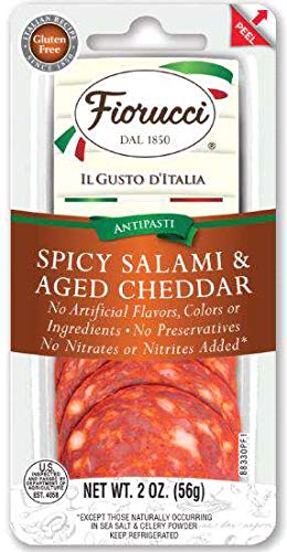 FiorucciSpicy Salami with Aged Cheddar, 2 Ounce - 12 per case.