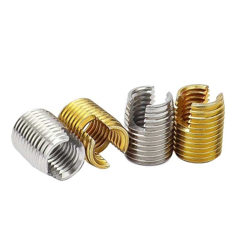 Threaded Inserts?Thread Repair Insert, 2/5/10pcs M2 M2.5 M3 M4 M5 M6 M8 ~M16 Galvanized/Stainless Steel Thread Repair Insert Slotted Self-Tapping Screw Sleeve Nuts(Silver,M8xM12x15mm (5pcs))