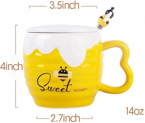 Miniatura 8 de Taza de cerámica de la miel de la abeja del alivio del tarro de la taza de café