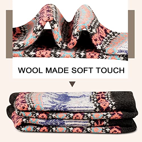 Image of Heatuff Women's Winter Wool Socks Warm Soft Full Cushion Crew Socks (5 Pairs)
