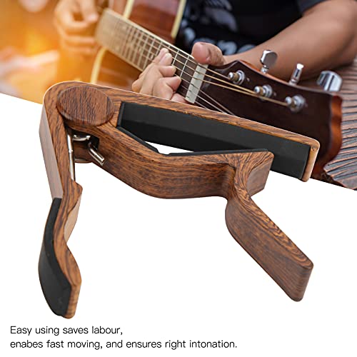 Capos en métal, Capo de guitare portable ergonomique à dégagement rapide pour instrument(Grain de bois profond) - Les Beatles, Paul McCartney, John Lennon, RIngo Starr, George Harrison Capos en métal, Capo de guitare portable ergonomique à dégagement rapide pour instrument(Grain de bois profond) – Image 4