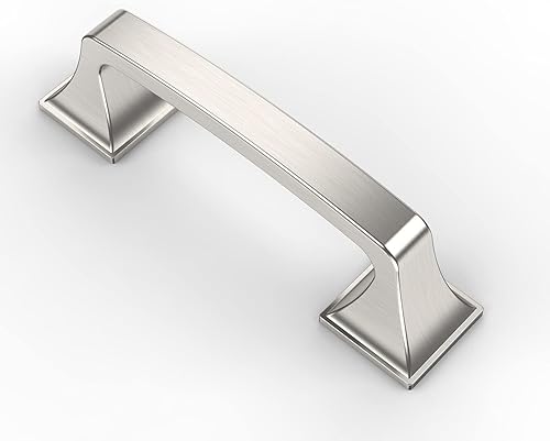 Asidrama Paquete de 10 manijas de gabinete de cocina de níquel satinado cepillado de 3 pulgadas, tiradores de gabinete, accesorios de gabinete de