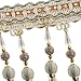 3yards Beading Fringe Trimming Long Beads Tassel Curtain Trim Ribbon Trim for Cover Edge Decorative (beige)