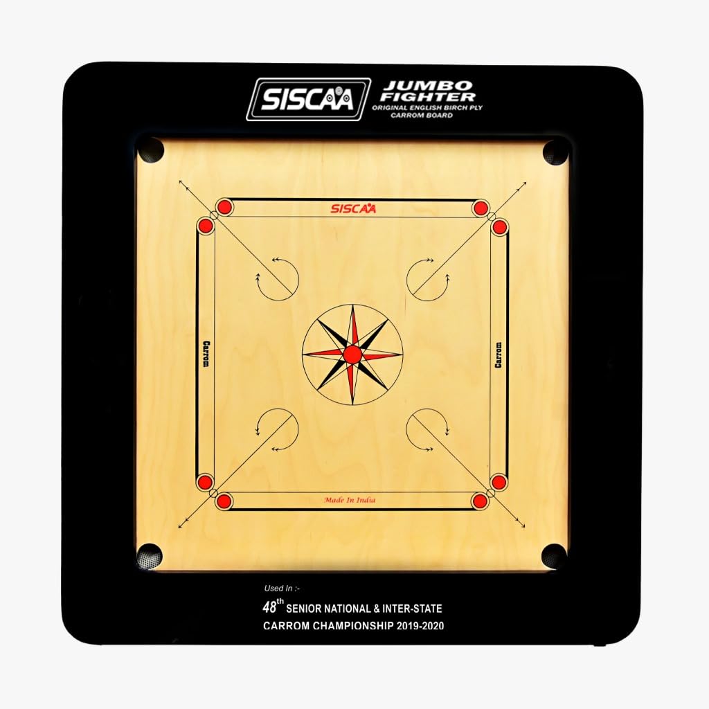 Amazon.com: KNK Siscaa Fighter Carrom Board, Black, Birch