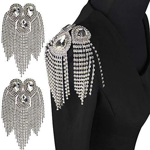 EMDOMO 2 piezas con cuentas de diamante Waterdrop diseño parches de cristal...