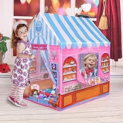 Image of Play Tent House for Kids - Lightweight Indoor Outdoor Play House for Boys & Girls | Multicolor (Candy)
