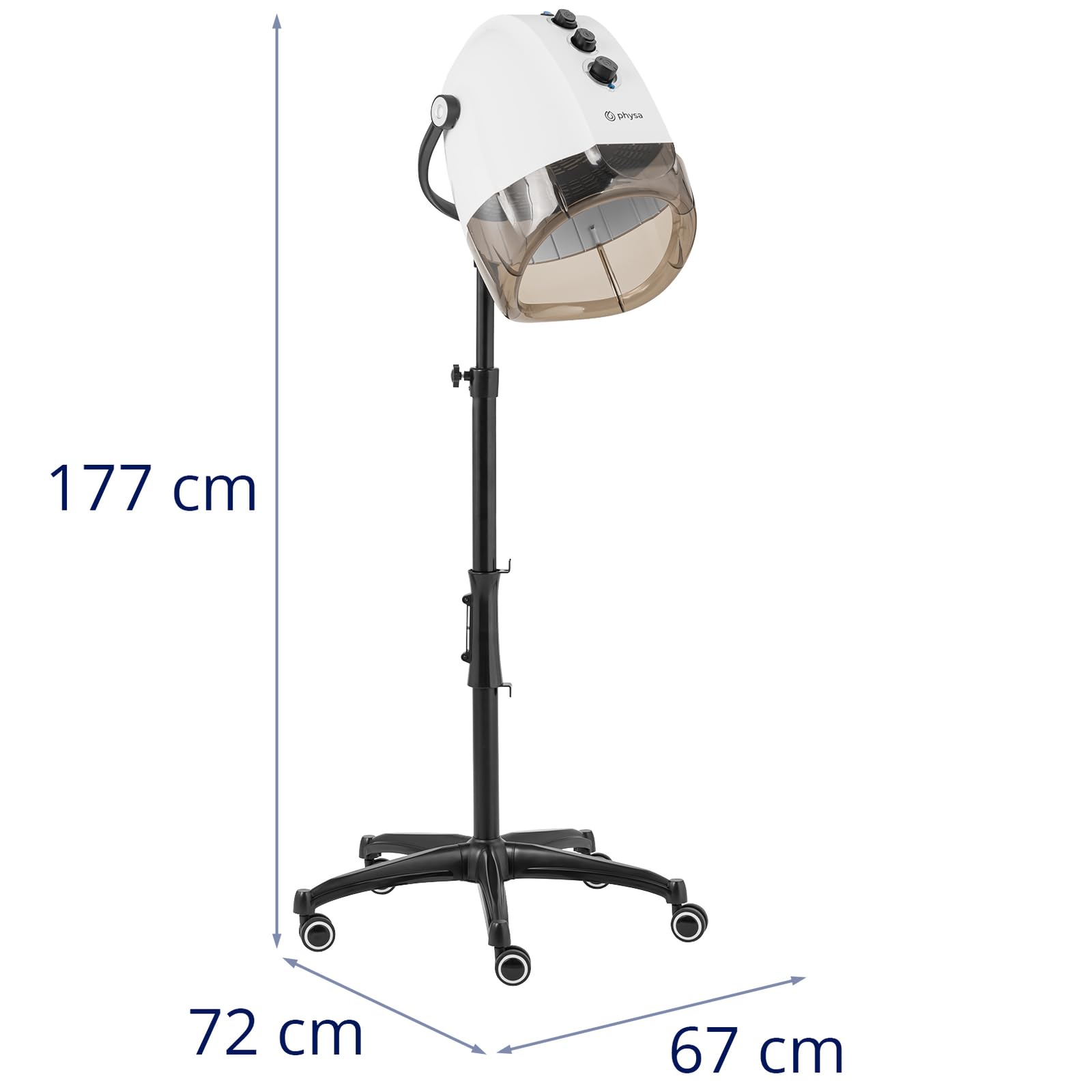physa PHY-HD_01 Haartrockner mit Stativ und Ionenfunktion 70 °C 1000 W Trockenhaube Haartrockenhaube Fönhaube