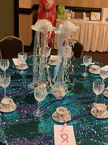 Cheerland Glitter Iridescent Jellyfish Under The Sea Little Mermaid Party Decoration Party Table Centerpiece Hanging Jelly Fish Decor Ocean Theme Birthday Wedding Bridal Baby Shower Party Supplies #TOP6