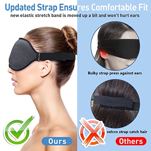 Mzoo Luxury Sleep Mask For Back And Side Sleeper, 100% Block Out Light Sleeping Eye Mask For Women Men, Zero Eye Pressure 3D Contoured Night Blindfold, Breathable & Soft Eye Shade Cover #TOP4