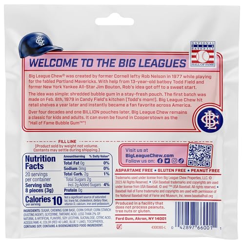 Big League Chew Grape Bubble Gum 3-Pack - 2.12oz Packets - Ground Ball Grape Baseball Gum - Big League Chew Baseball Candy Set for Treats, Party Favors & More - Softball Candy For Teams