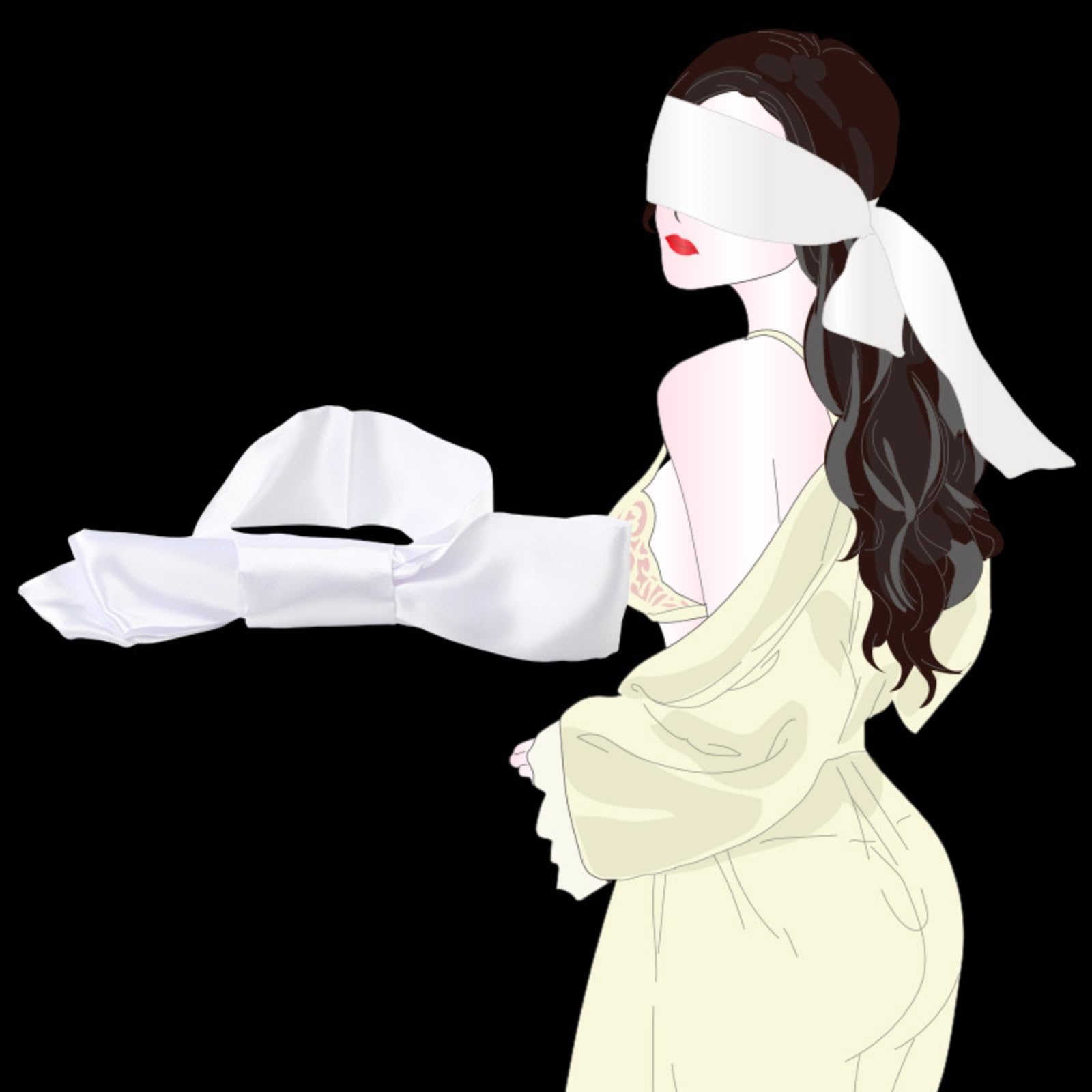 Hdynasty Bretelle in Raso per Maschera Occhi in Raso per Giochi di Partito o Giochi di Ruolo di Coppia
