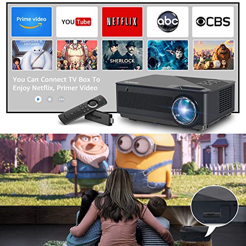 Native 1080p Full HD Projector, WiFi Projector, Bluetooth Projector, FANGOR 7500 Lumens/250 Display/ Contrast 8000: 1 Full HD Theater Projector with Wireless Mirror to iPhone/Ipad/Android Phones