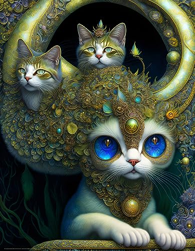 Poster sur toile chat mignon décoration murale grand format 58x90 art animalier