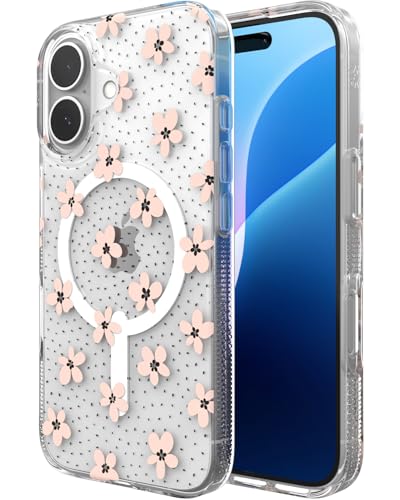 Coque premium iPhone 16 ZAGG Milan motif floral et MagSafe