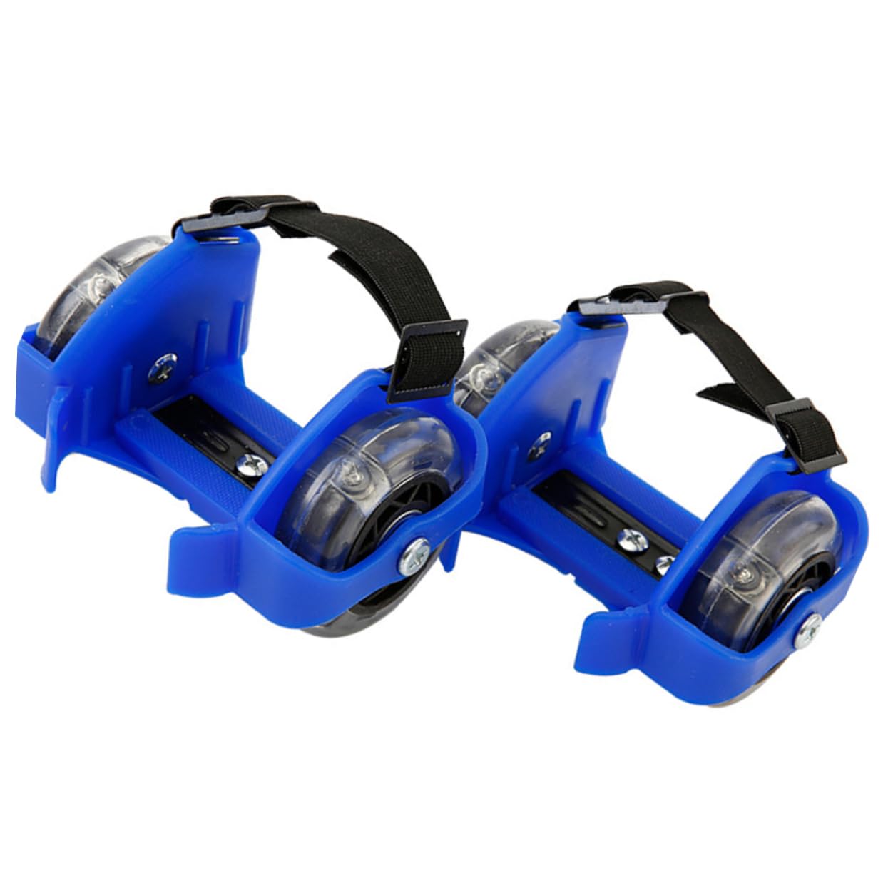 Sosoport 1Pair Adjustable Flashing Heel Wheel Roller Skates for Outdoor Fun Lightweight Durable Design for Years Blue