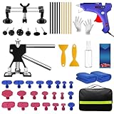 XINISS Dent Removal Kit, 40pcs Paintless Dent Repair Set with Lifter, Slide Hammer T-bar Puller, and Glue Gun for Car, Motorcycle, and Refrigerator Body Repair